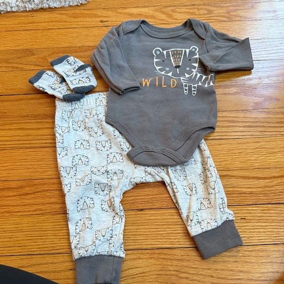Wild Tiger Gray Kids Matching Set - Picture 1 of 5